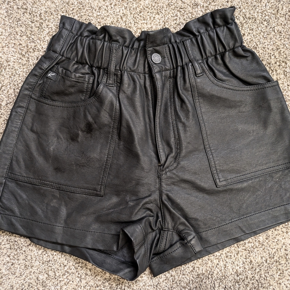 Kancan Pleather Paper bag Shorts